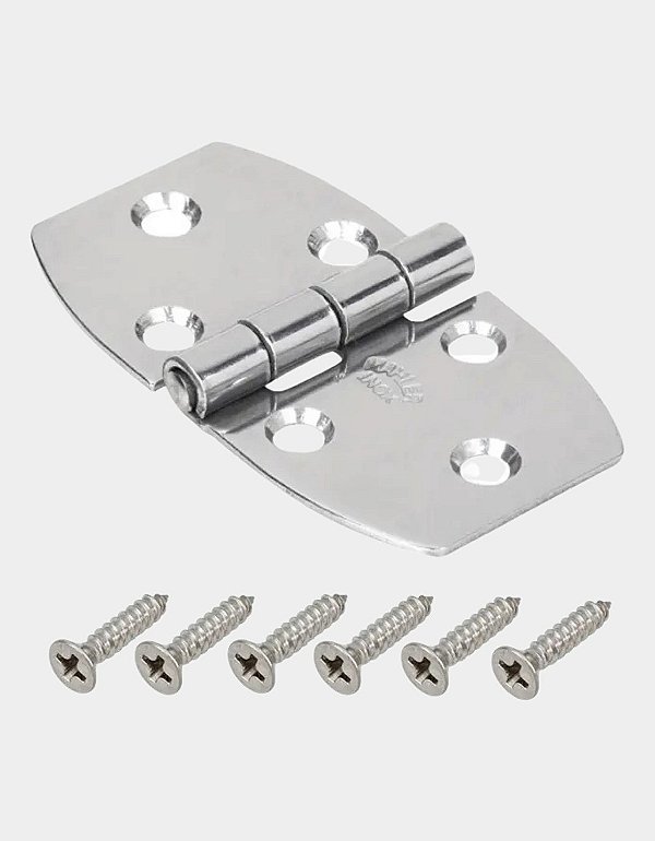 Dobradiça Náutica Inox 304 38x70mm + 6 Parafusos