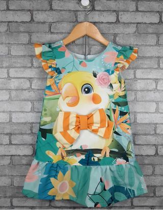 VESTIDO INFANTIL MENINA PAPAGAIO DE LAÇO - CAPILÉ