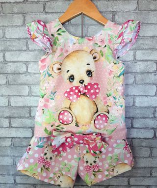 CONJUNTO INFANTIL MENINA URSO - CAPILÉ