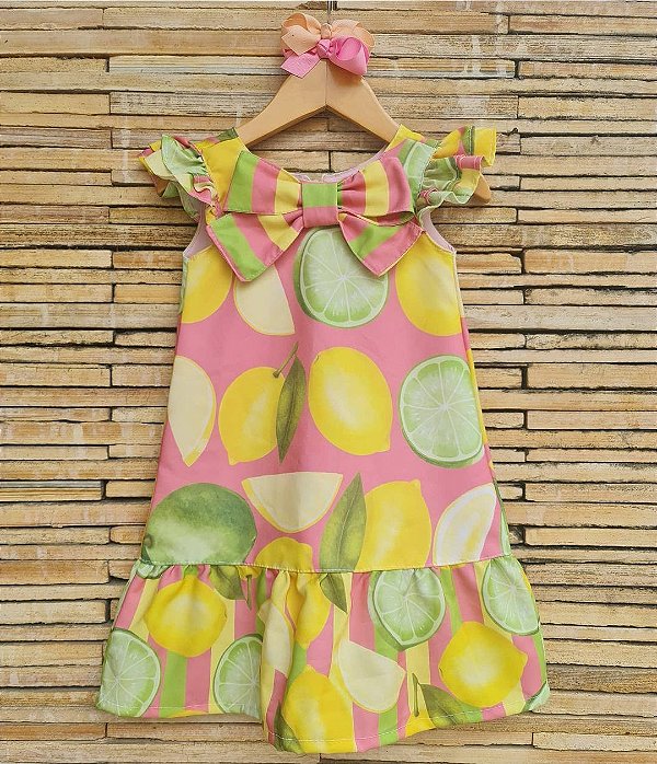 VESTIDO INFANTIL LIMÃO ROSA - CAPILÉ
