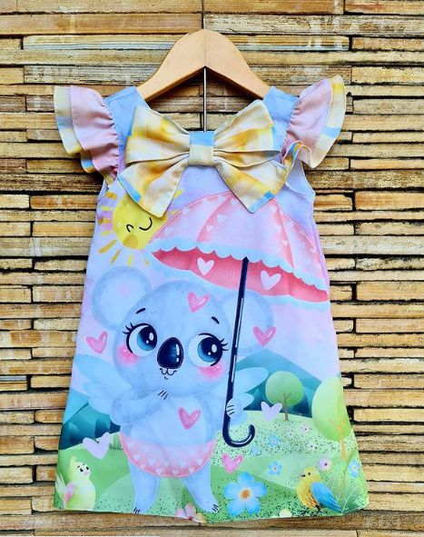 VESTIDO INFANTIL KOALA COLORIDA - CAPILÉ