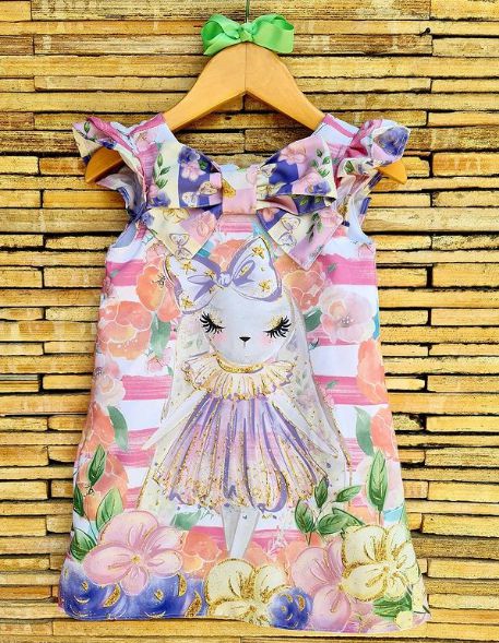 VESTIDO INFANTIL COELHINHA  - CAPILÉ