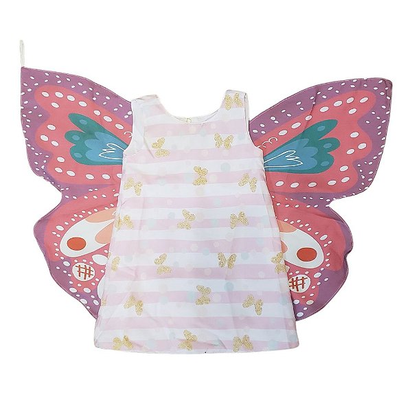 VESTIDO INFANTIL MENINA BORBOLETA ROSA - CAPILÉ