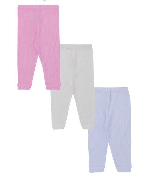KIT CALÇA INFANTIL CANELADA OFF WHITE/BRANCO/ROSA - JEITO INOCENTE