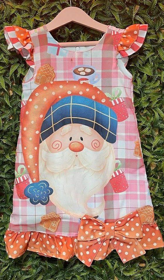 VESTIDO INFANTIL NATAL ENCANTADO VERMELHO COM PÓA - CAPILÉ