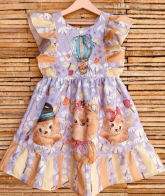 VESTIDO INFANTIL MENINA URSINHO COLORIDO - CAPILÉ