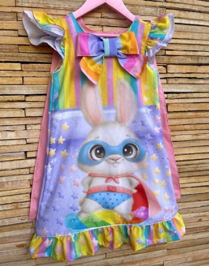 VESTIDO INFANTIL COELHO DE CAPA - CAPILÉ