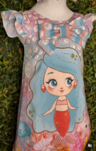 VESTIDO INFANTIL MENINA SEREIA DE CALDA AZUL - CAPILÉ