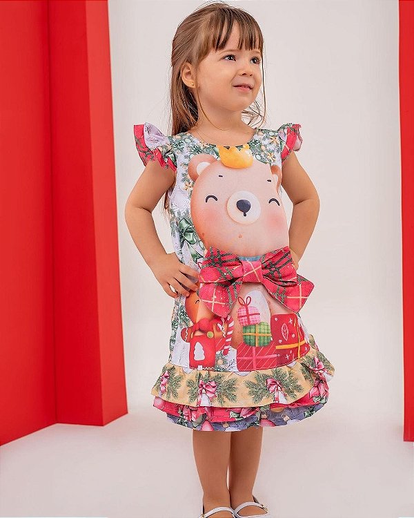 VESTIDO INFANTIL NATAL ENCANTADO NATAL - CAPILÉ