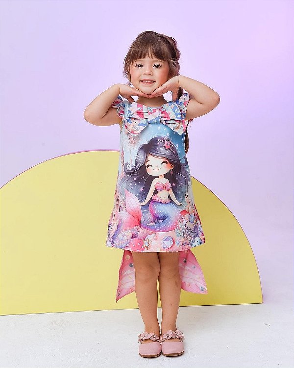 VESTIDO SEREIA DE CALDA COLORIDA 2, A CALDA É FLEXIVEL E REMOVÍVEL