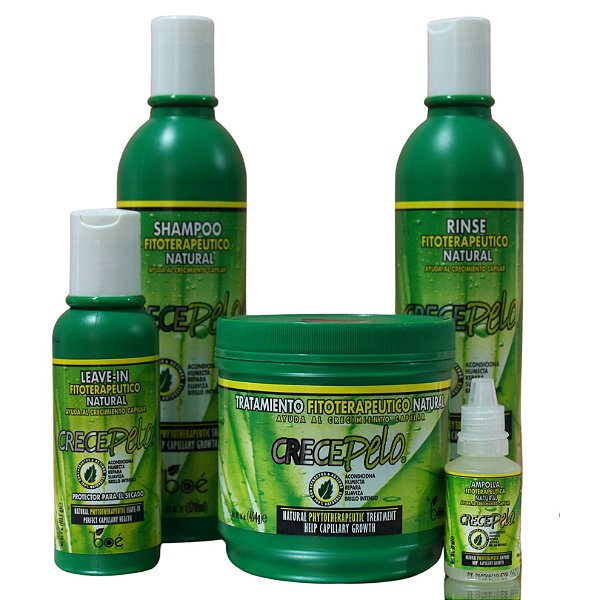Kit Crece Pelo Boé Cosméticos Shampoo Condicionador Máscara Ampola e Leave in
