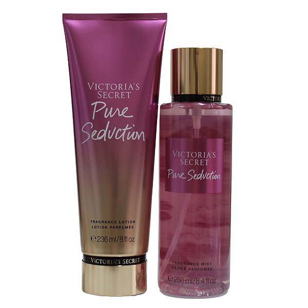 Kit Loção Hidratante 236ml e Body Splash 250ml Victoria's Secret Pure Seduction | Original
