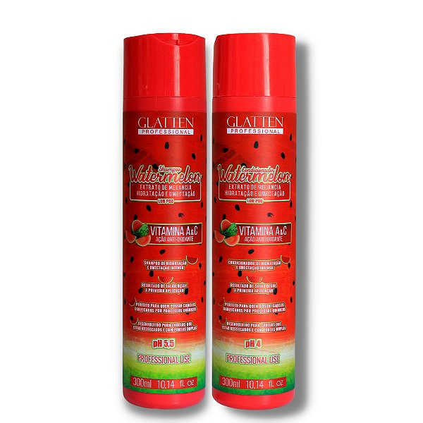 Kit Watermelon Glatten Professional Shampoo + Condicionador 300ml cada