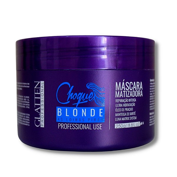Máscara Matizadora para Loiras Choque Blonde Glatten Professional 250g