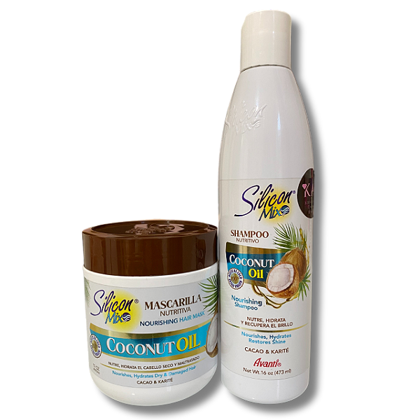 Kit Silicon Mix Tratamento Nutritivo Coconut Oil  Shampoo 473ml + Máscara 478g