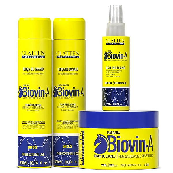 Kit Biovin A - Shampoo + Condicionador + Máscara + Tônico de crescimento