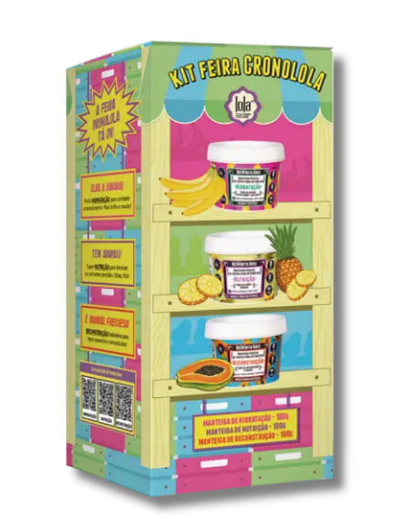 Kit Feira Cronolola Lola From Rio Máscara Banana 100 g + Abacaxi 100 g + Mamão 100 g