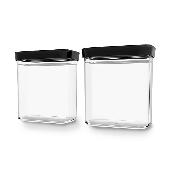 Kit Conjunto de 02 Potes Herméticos para Mantimentos Acrílico 90 – Kit 1