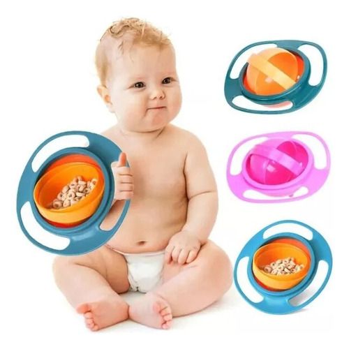 Prato Mágico Giratório Bowl 360° Infantil Bebê Não Derrama