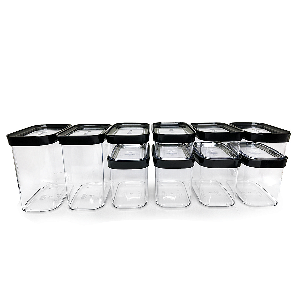 Kit Conjunto De 10 Potes Herméticos Mantimentos E Temperos