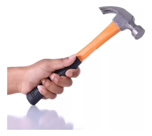 Martelo Unha Cabeça 500g Cabo Emborrachado Fibra Portátil