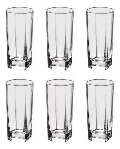 Jogo Kit 6 Copos Vidro Grosso Suco Água Drink Cerveja 330ml