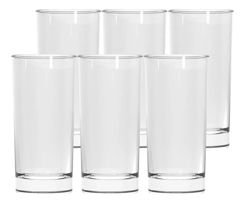 Jogo Kit 6 Copos Vidro Grosso Suco Água Drink Cerveja 330ml