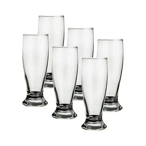 Jogo Kit 6 Taças Copos Vidro Tulipa Cerveja Chopp 240 ml