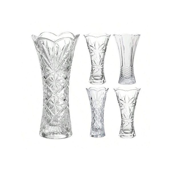 Kit 2 Vaso Decorativo 19cm em Vidro Resistente Estilo Europeu
