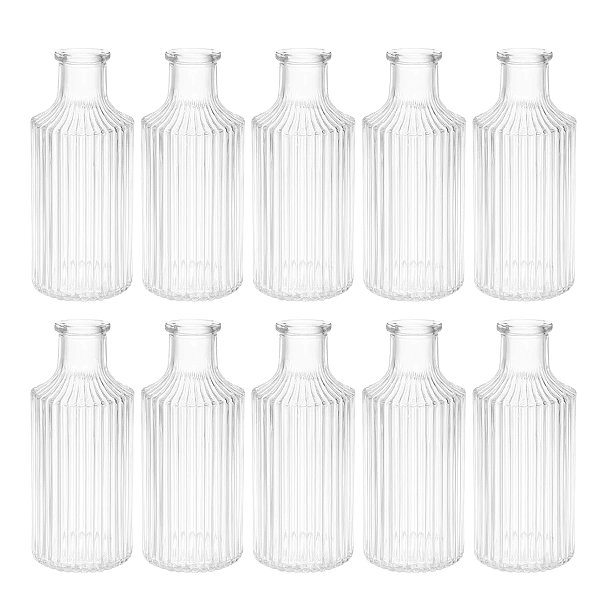 Kit 10 Mini Vaso Decorativo de Vidro 11 cm Transparente para Flores Decoração Casa Mesa