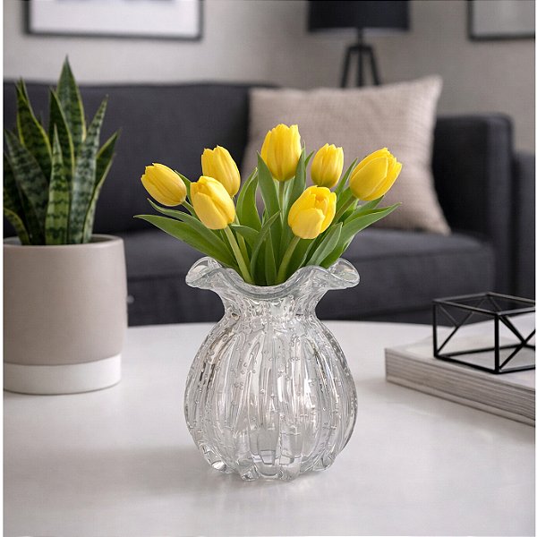 Vaso Murano Trouxinha Cristal Enfeite Decoração Casa Flor Mesa