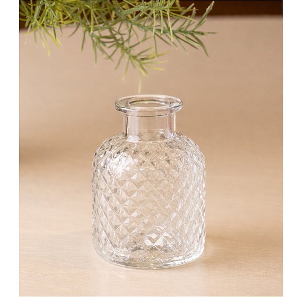 Kit 2 Mini Vasos em Vidro Releve Decorativo Mesa Posta Lembrancinhas