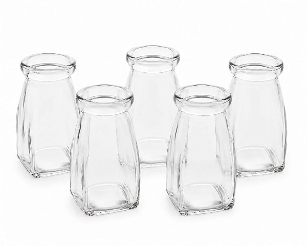 Kit 5 Vasos em Vidro Decorativo Mesa Posta Lembrancinhas