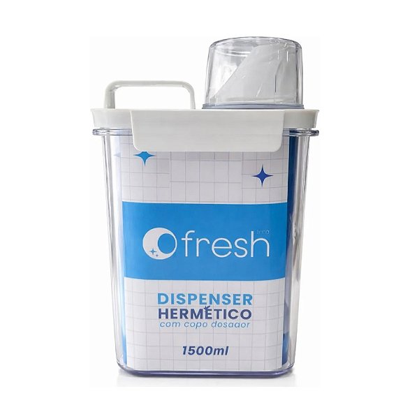 Pote Dispenser Hermético Multiuso 1,5l Com Copo Dosador Branco