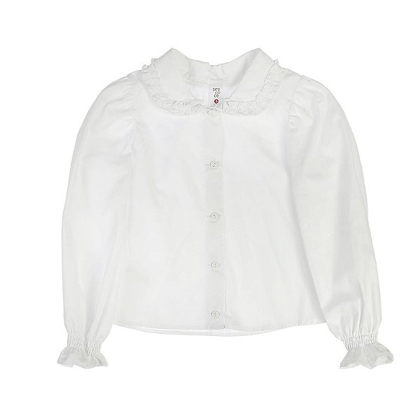 BLUSA BRANCA GOLINHA REDONDA 4 6 8