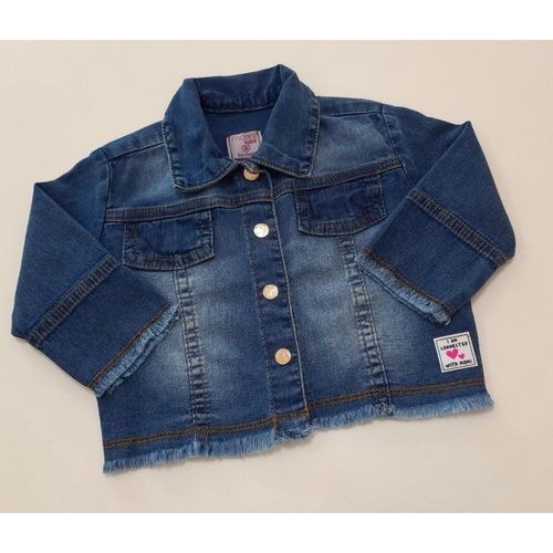 JAQUETA JEANS MOMI BEBÊ BARRA DESFIADA m