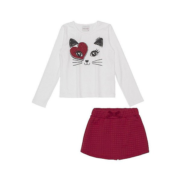 CONJUNTO BLUSA E SHORT SAIA VERMELHO MOMI 6