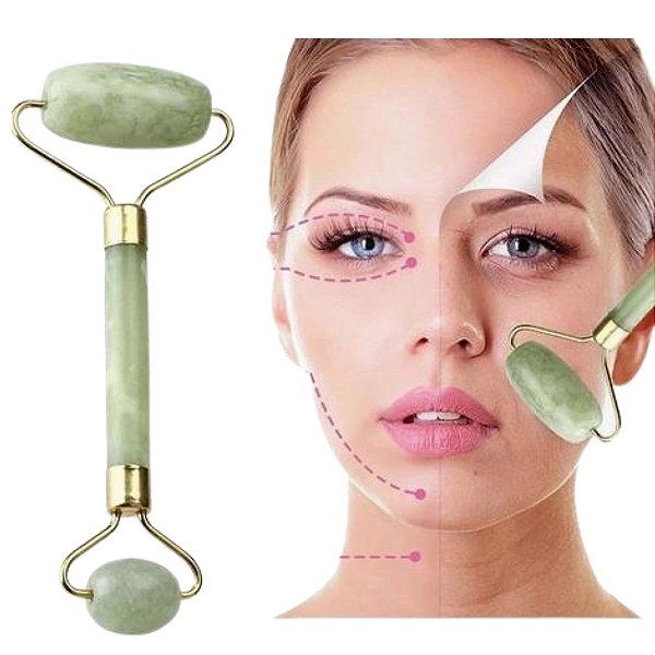 Rolo de jade massageador facial Adriane Makeup