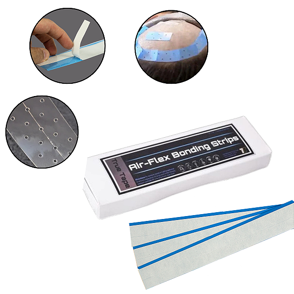 Fitas Adesivas Para Prótese Capilar Air Flex Bonding Azul 30 cm x 4.0 cm 3 unidades