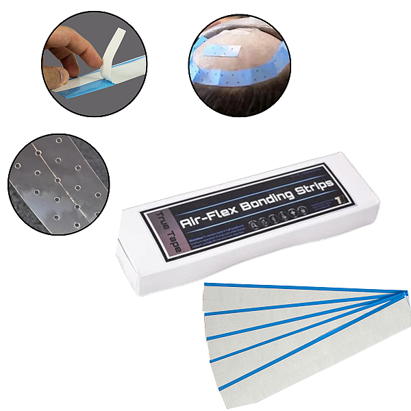 Fitas Adesivas p/ Prótese Capilar Air Flex Bonding Azul 30 cm x 4.0 cm 5 unidades