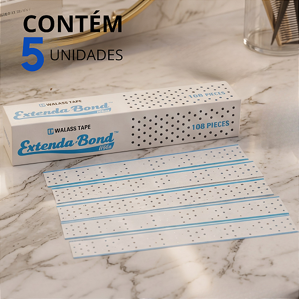 Fita Adesiva Extenda Bond Em Gel 30cm x 4,0cm 5 Unidades