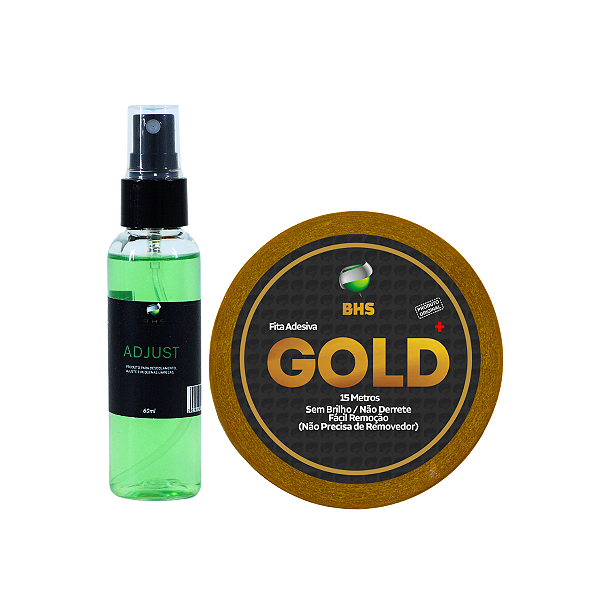 Kit De Manutenção Removedor Adjust 60 ml, Fita Adesiva Gold 15m x 2.5 cm Protese Capilar Silicone Hibrida , Peruca , Aplique Hair , BHS