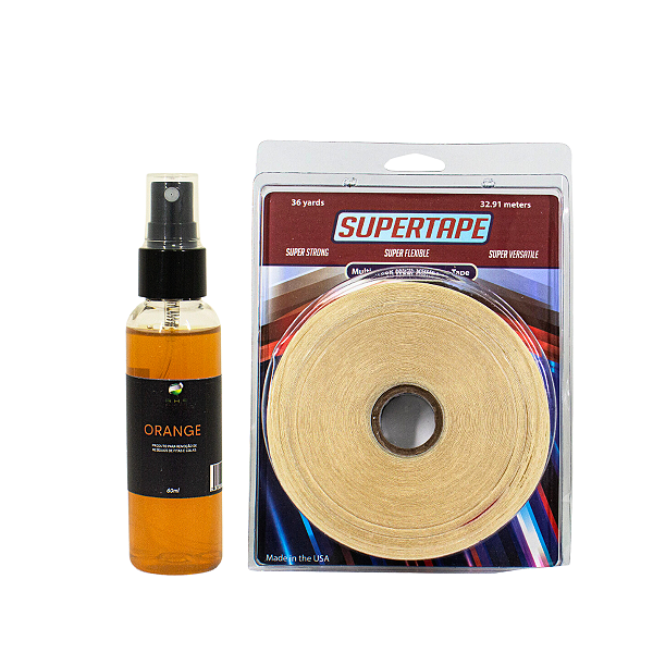 Kit De Manutenção Removedor Orange 60 ml, Fita Adesiva Super Tape 36 Yards x 1.9cm  Protese Capilar Silicone Hibrida , Peruca , Aplique Hair , BHS