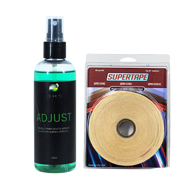 Kit De Manutenção Removedor Adjust 120ml, Fita Adesiva Super Tape 36 Yards x 2.5cm Protese Capilar Silicone Hibrida , Peruca , Aplique Hair , BHS