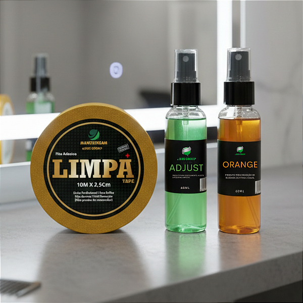 Kit Limpa Fácil - Removedor Orange + Removedor Adjust 60ml + Fita Limpa Tape 10x2,5cm