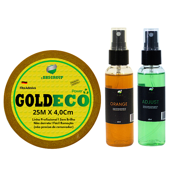 Kit De Manutenção Removedor Adjust + Orange De 60ml, Fita Capilar Goldeco 25mx4,0cm P/ Protese Capilar E Peruca