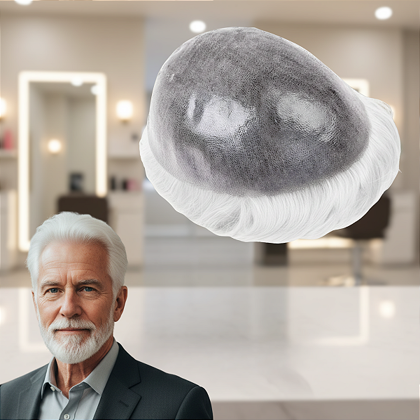 Prótese Capilar Micropele Skin 20x25cm Cor Branco #60RY 130%