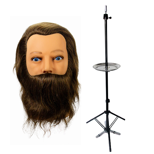Manequim Com Barba Para Treino + Tripé com Bandeja de Ferro