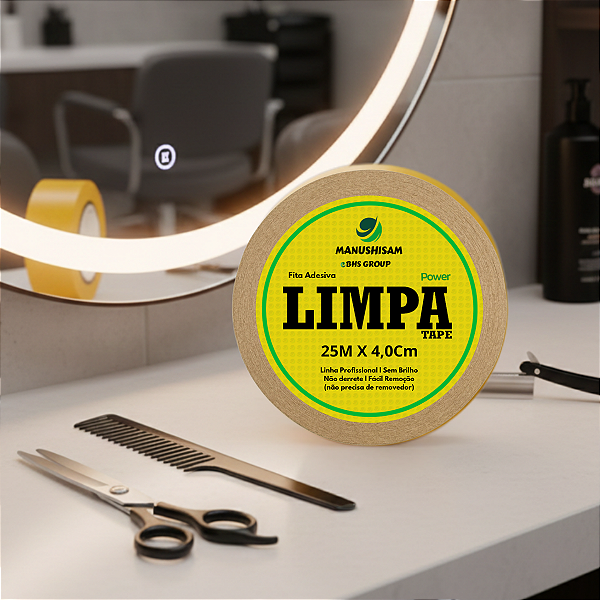 Fita Adesiva Limpa Tape Power 25 metros x 4,0 cm Para Prótese Capilar Original l Não Derrete Silicone Hibrida , Peruca , Aplique Hair , BHS