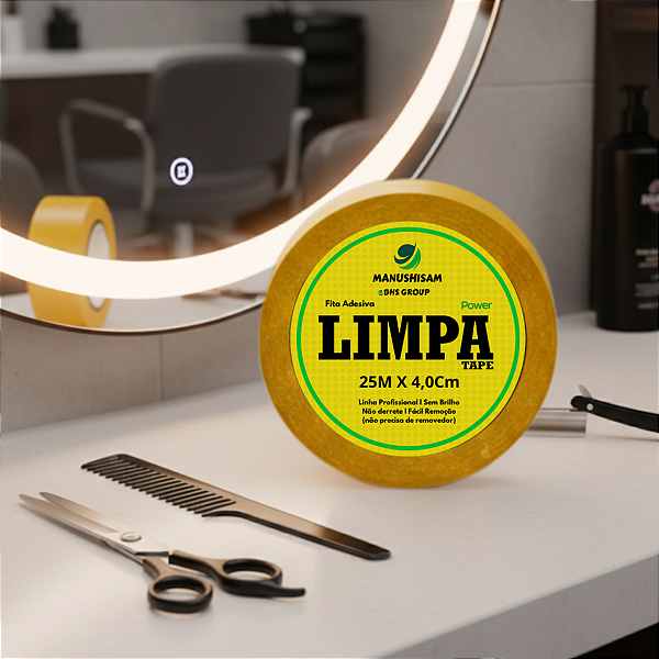 Fita Adesiva Limpa Tape Power 25 metros x 4,0 cm Para Prótese Capilar Original l Não Derrete Silicone Hibrida , Peruca , Aplique Hair , BHS